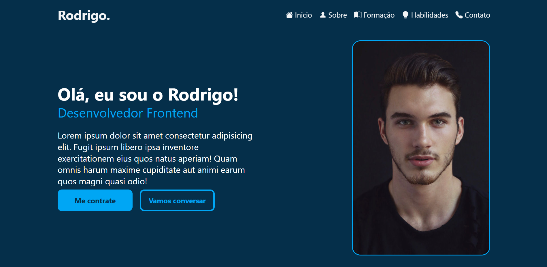 Portfólio home page